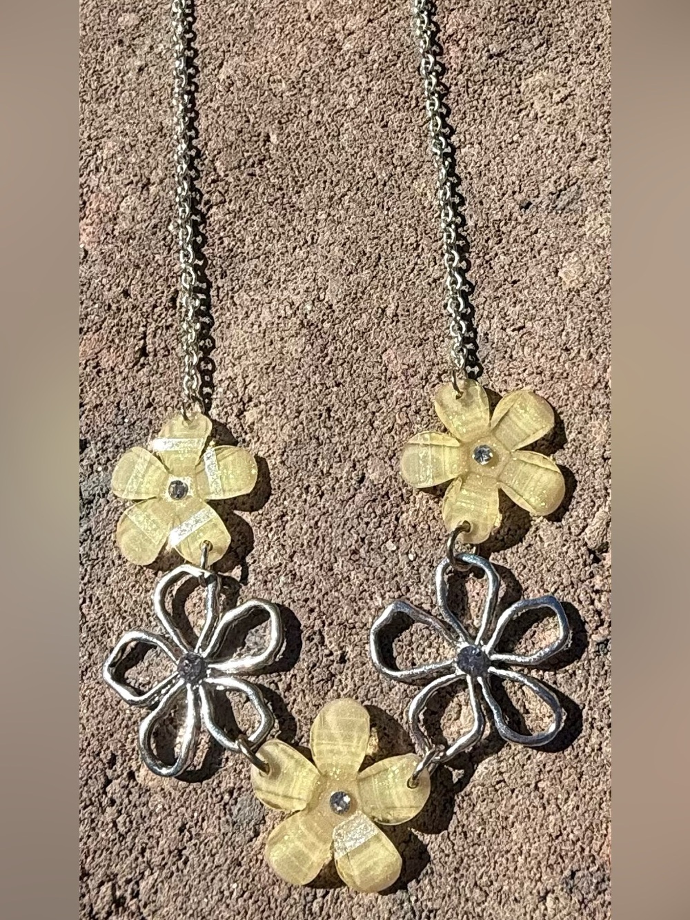 Claire’s Yellow Flower Pendant Necklace - Women's Floral Statement Jewelry
